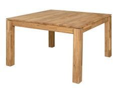 Table à manger extensible carrée en bois de chêne massif naturel 120 à 180 cm Loka