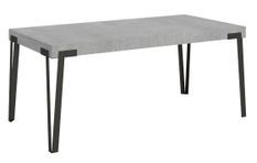 Table à manger extensible design avec pieds en métal anthracite Konta