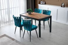 Table à manger extensible industrielle Sika 120/187 cm