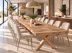 Table à manger extensible KOPAR 160 à 500 cm – Bois chêne noueux naturel – Fabrication italienne haut de gamme