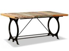 Table à manger industriel bois recyclé Zingo 180 cm