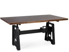 Table à manger industrielle hauteur réglable KUBA - Bois de manguier & fer