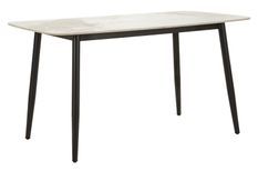 Table à manger Josh effet marbre noir design moderne