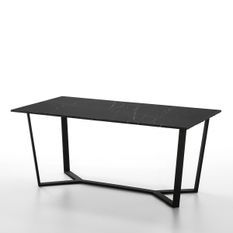 Table à manger marbre et pieds métal noir 180 cm