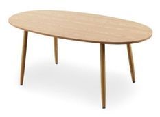 Table à manger ovale bois chêne clair Yolane 180 cm