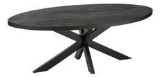 Table à manger ovale bois noir Ronse L 210 cm