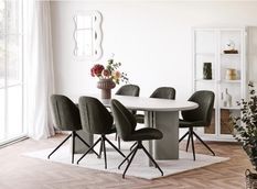 Table à manger ovale NAGANO 220 cm – Bois grège