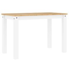 Table à manger Panama blanc 117x60x75 cm bois massif de pin