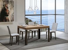 Table à manger rectangulaire bois clair et pieds métal gris foncé Liva 130 cm