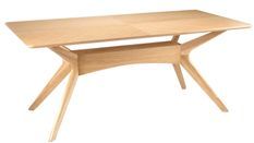 Table à manger rectangulaire bois d'hévéa finition en chêne Klerg