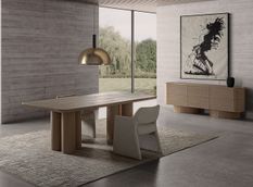 Table à manger rectangulaire en bois de chêne massif naturel KLOM 240 cm