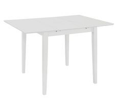 Table à manger rectangulaire extensible bois et hévéa massif blanc Linkeo