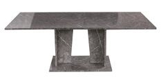 Table à manger rectangulaire extensible bois gris effet marbre vernis Botela 180 à 225 cm