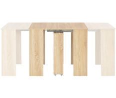 Table console extensible carrée chêne clair 90/133/175 cm Lamio
