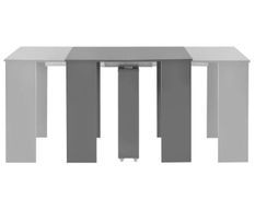 Table console extensible carrée gris brillant 90/133/175 cm Lamio