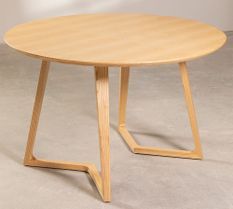 Table à manger ronde bois de Frêne clair Karene 120 cm