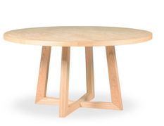 Table à manger ronde bois de frêne clair Tima 150 cm