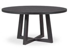 Table à manger ronde bois de frêne noir Tima 150 cm