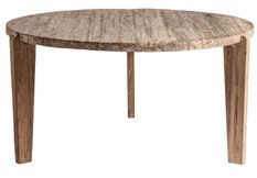 Table à manger ronde bois massif style colonial Rubha 157 cm