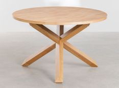Table à manger ronde bois naturel Karene 120 cm