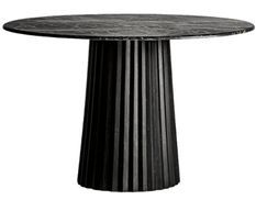 Table à manger ronde bois plissé et marbre 120 cm José Manuel Ferrero d’Estudi