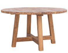 Table à manger ronde en bois de teck LONDA 140 cm – 6 places