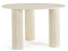 Table à manger ronde en bois massif Bozar 120 cm