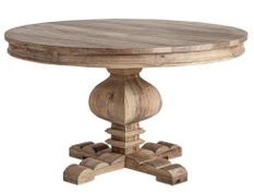 Table à manger ronde en bois massif naturel KUNA Ø130 cm – Un esprit maison de campagne