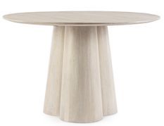 Table à manger ronde en bois massif naturel Noza 120 cm