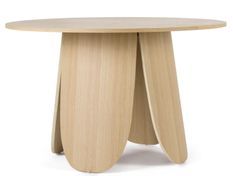 Table à manger ronde en bois naturel Korda 120 cm
