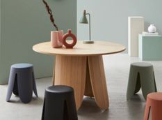 Table à manger ronde en bois naturel KORDA 120 cm