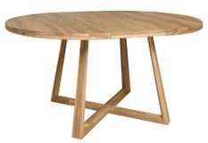 Table à manger ronde extensible 120 à 160 cm en bois de chêne massif Mobalpy