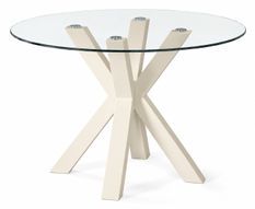 Table à manger ronde JADE en verre trempé et métal