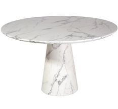 Table à manger ronde marbre blanc Rocca D 130 cm
