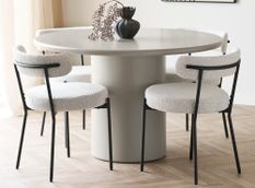 Table à manger ronde NAGANO Ø120 cm – Bois grège