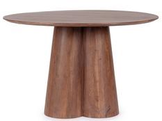 Table à manger ronde NASSOR Ø120 cm - Bois massif marron - 6 places