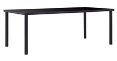 Table à manger verre trempé et pieds métal noir Orati 200 cm