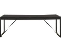 Table à rallonge 180/230 cm 10 places bois massif noir vintage et pieds acier noir Zayane
