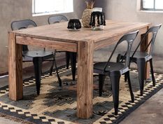 Table à rallonge en bois massif SALFORD – Élégance naturelle