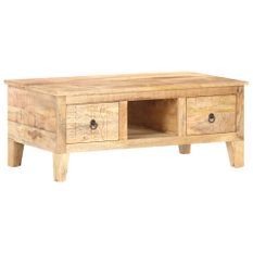 Table basse 100x55x40 cm Bois de manguier brut