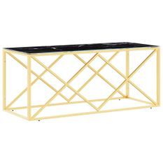 Table basse 110x45x45 cm acier inoxydable et verre