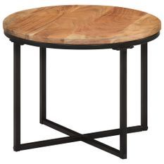 Table basse 45x45x35 cm bois massif acacia et fer