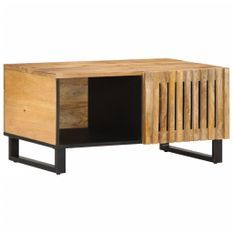 Table basse 80x51x40 cm bois de manguier massif brut