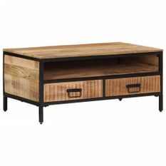 Table basse 90x50x30 cm bois massif de manguier brut