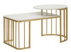 Table basse Ankara effet marbre structure dorée design