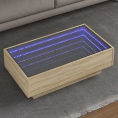 Table basse avec LED chêne sonoma 90x50x30 cm bois d'ingénierie