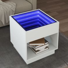 Table basse avec LED infini blanc 50x50x50 cm