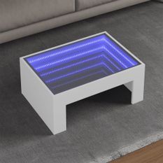 Table basse avec LED infini blanc 70x50x30 cm