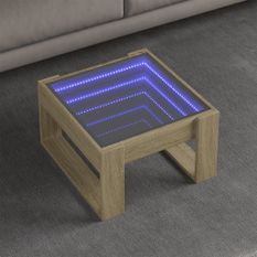 Table basse avec LED infini chêne sonoma 50x53x30 cm