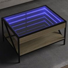 Table basse avec LED infini chêne sonoma 70x50x38 cm